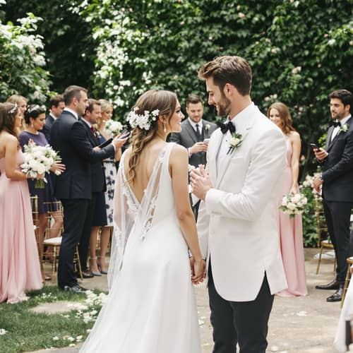 Elegant Outdoor Wedding Ceremony in a Garden