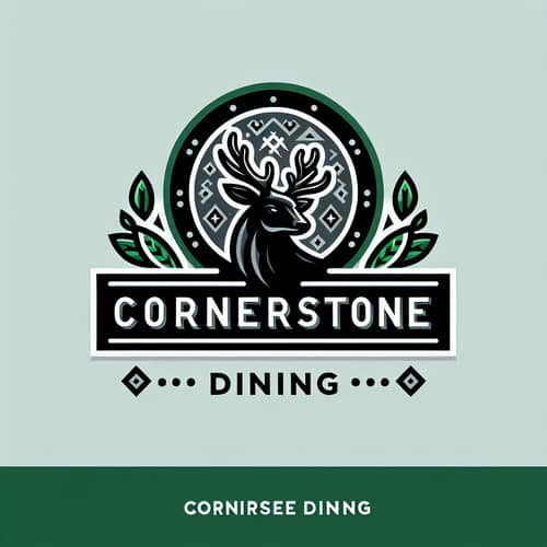 Cornerstone Dining Logo | Black, Green & Silver | Red Deer Polytechnic