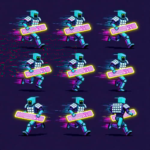 Keyboard Warrior Sprite Sheet Animation
