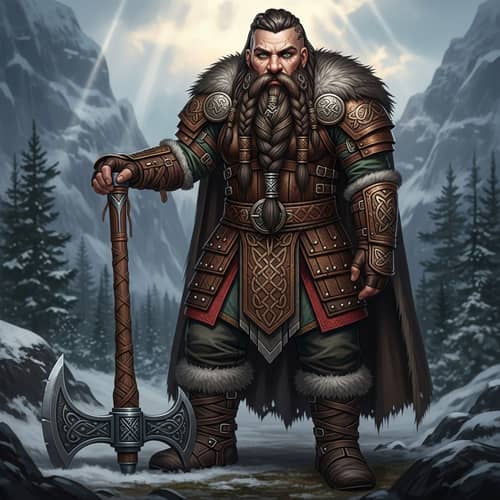 Fantasy Female Dwarf Art in Leather Armor