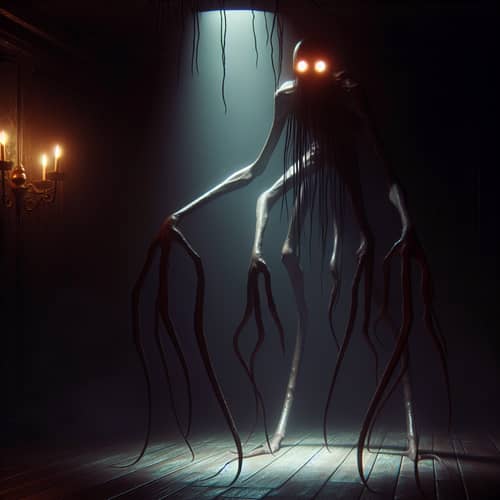 Mysterious Creature in Dimly Lit Setting