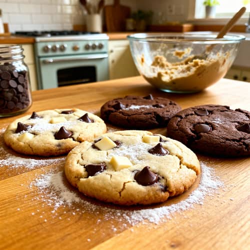 Freshly Baked White & Dark Chocolate Cookies