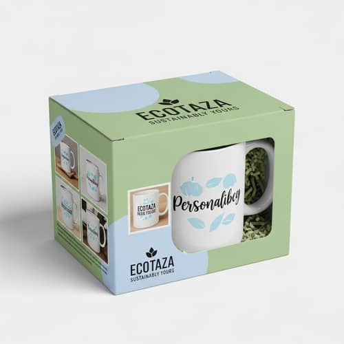 EcoTaza: Custom Eco-Friendly Mug Packaging Design
