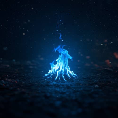 Mystical Blue Flame Fantasy Background