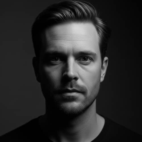 Ultra-Realistic Portrait of a Man in B&W