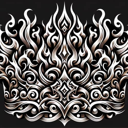 Tribal Flame Kings Crown Tattoo Cover Up
