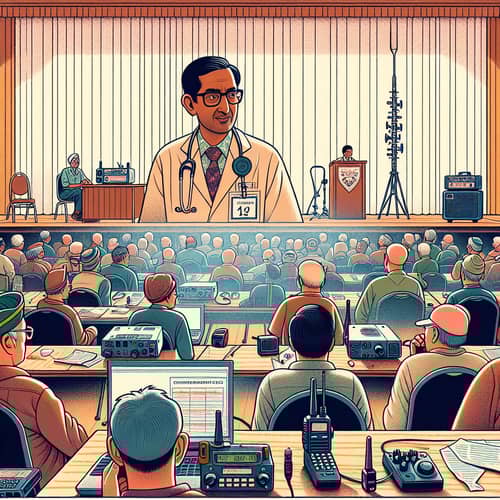 Annual Meeting of Radio Hobbyists in Cozy Hall | Radio Enthusiasts Gathering