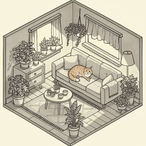 Cozy Isometric Living Room Colorbook for Adults