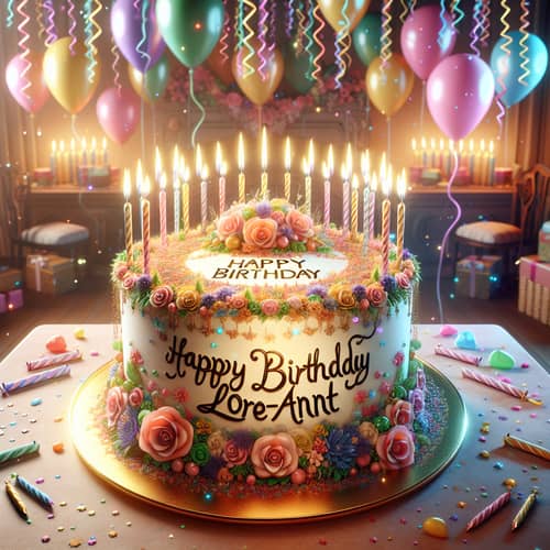 Jubilant Birthday Celebration Scene with Luscious Cake and Decor