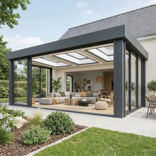 Aluminum Veranda Concept with 3 Skylights - Homea