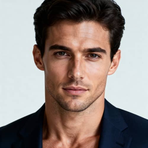 Stylish Caucasian Male in Navy Business Suit Stylish Caucasian Male in Navy Business Suit