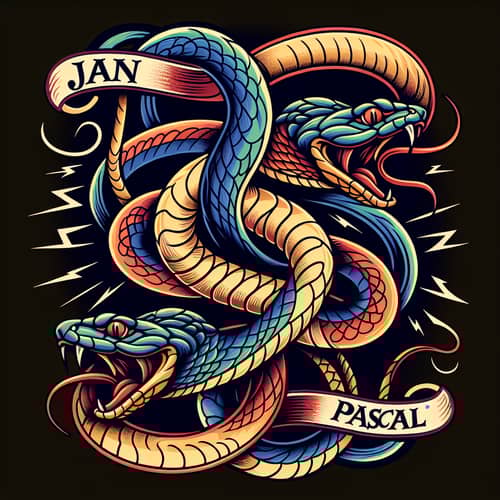 Traditional Style Snakes Jan and Pascal | Digital Drawing