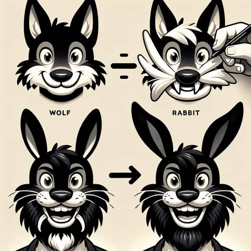 Hybrid Wolf and Rabbit Anthro Character Design