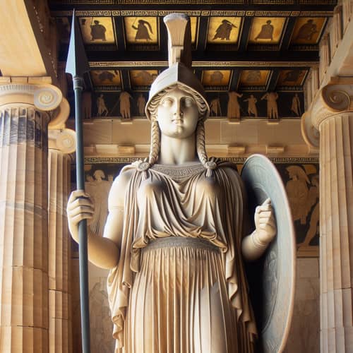 Goddess Athena Statue in the Parthenon