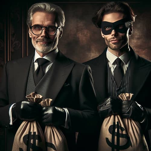 Sophisticated Thieves Stealing Billions in Dimly-lit Room