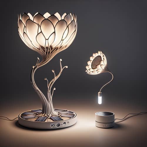 Creative Flower Lamp with Bluetooth Speaker and Solar Panels