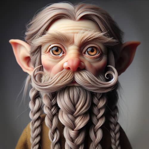Ethereal Dwarf Character with Unique Braided Hairstyle