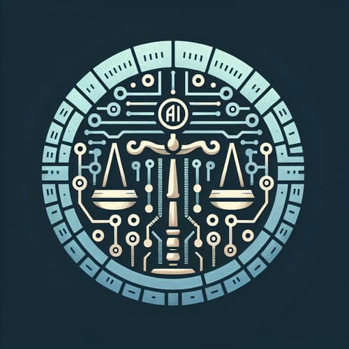 Law & AI Emblem Design: Scales, Gavel, & AI Icons