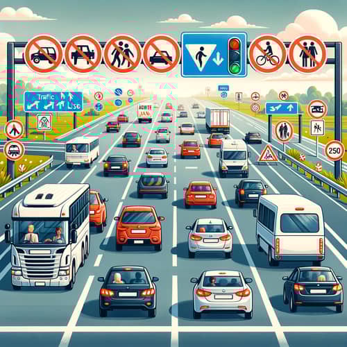 Safe Road Driving Illustration - Traffic Rules & Diverse Drivers