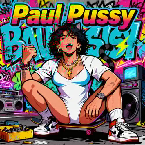 Bold Satirical Cartoon Album Cover - Paul Pussy