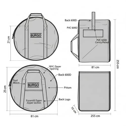 Circular Bicycle Wheel Bag Pattern Design