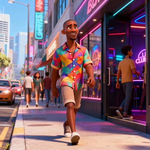Vibrant Pixar-Style Animation of Caribbean Man Vibrant Pixar-Style Animation of Caribbean Man
