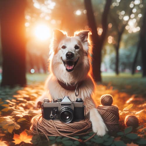 Tranquil Nature-Inspired Dog Photography with Vintage Aesthetics