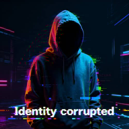 Identity Corrupted: Faceless Hooded Figure Art
