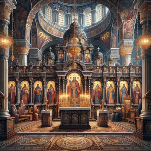 Orthodox High Altar - Detailed Illustration in Architecturally Rich Interior