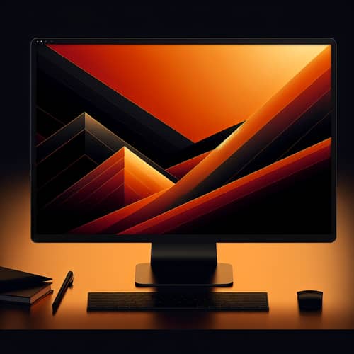 Modern Desktop Wallpaper Design in Orange and Black Hues