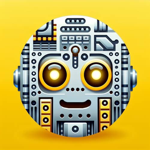 Futuristic Geometric Robot Emoji - Mechanical Silver Design