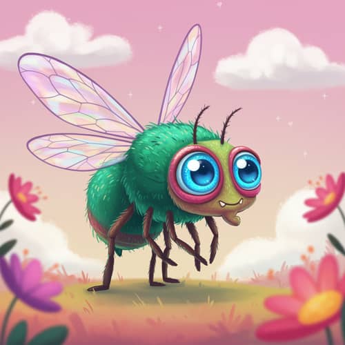 Whimsical Cartoon Fly Monster Illustration