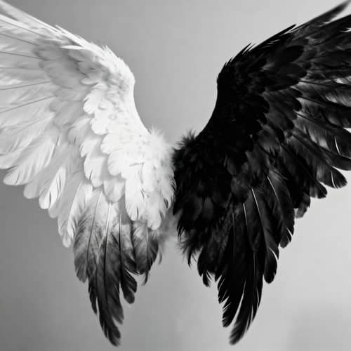 Elegant Black and White Angel Wings Elegant Black and White Angel Wings