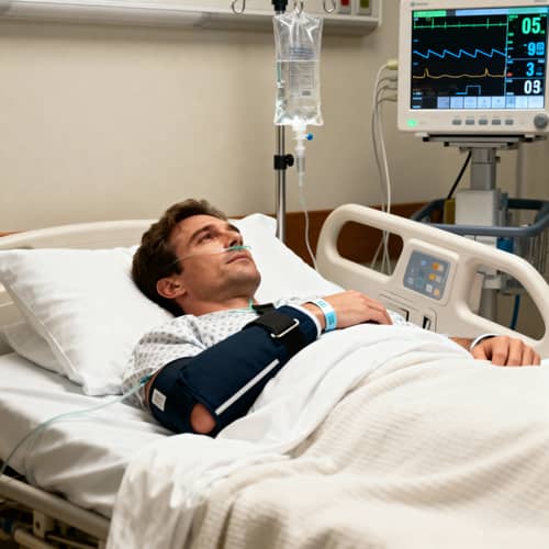 Arm Sling with Hospital Bed Monitors & IV Drips Arm Sling with Hospital Bed Monitors & IV Drips
