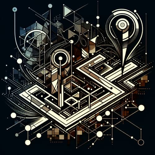 Geometric GPS Technology Art | Positioning & Navigation Design