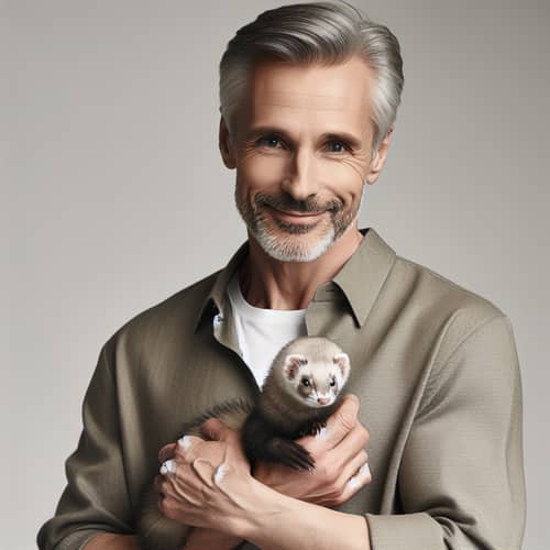Middle-Aged Man with Ferret: Friendship and Affection