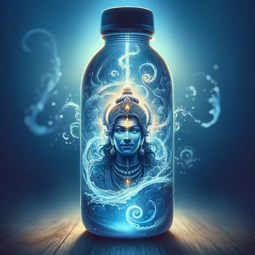 Bhole Nath Deity in Water Bottle Artwork