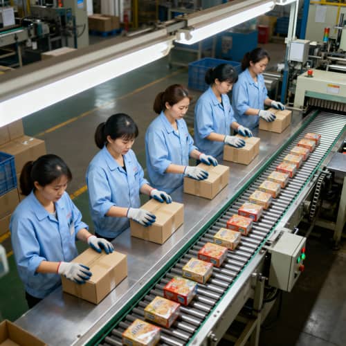 Women in Packaging Production Line Women in Packaging Production Line