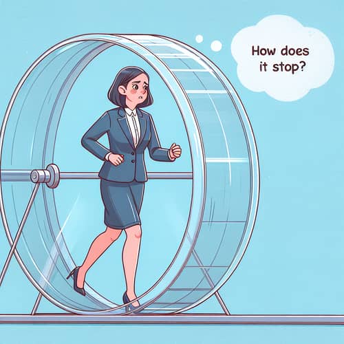 Middle-Eastern Businesswoman Running in Transparent Wheel