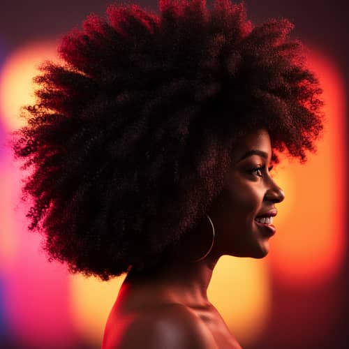 Vivid Afro Profile Art of Black Woman