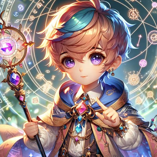 Anime Adorable Genius Sorcerer Boy Illustration
