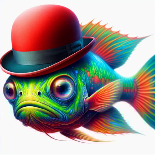 Extraterrestrial Alien Fish in Vibrant Neon Colors