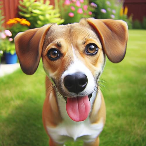 Playful Medium-Sized Dog in Bright Backyard | Dog Breed Description