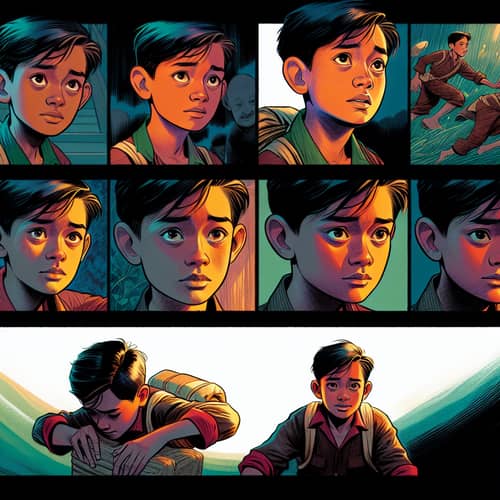 Illustration of Young Boy's Resilience and Triumph