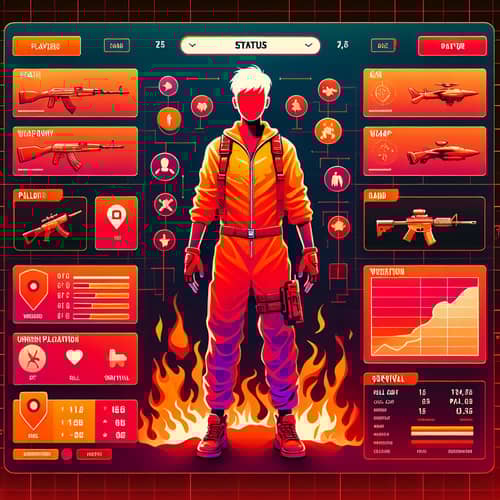 Hypothetical Battle Royale Game Status Screen Illustration