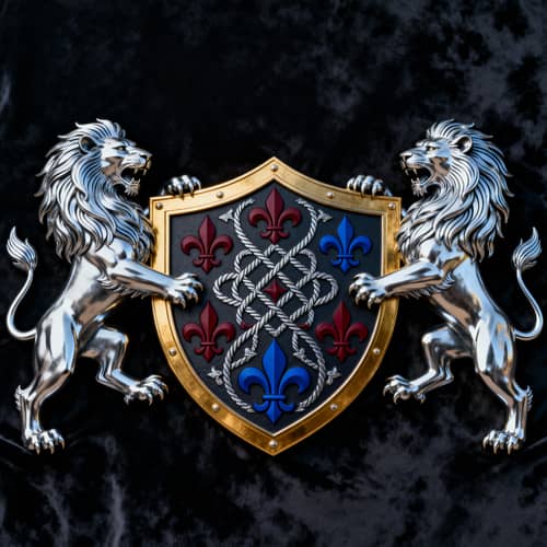 Noble Family Crest: Lions & Heraldic Designs Noble Family Crest: Lions & Heraldic Designs
