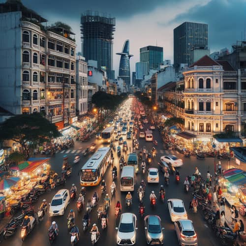 Ho Chi Minh City Traffic - Multicultural Urban Scene