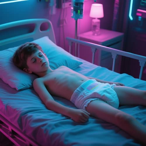 15-Year-Old Boy in Pull-Ups - Cyberpunk Theme