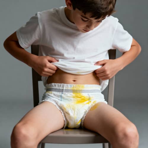 Teenager Boy in Diapers - Studio Photo