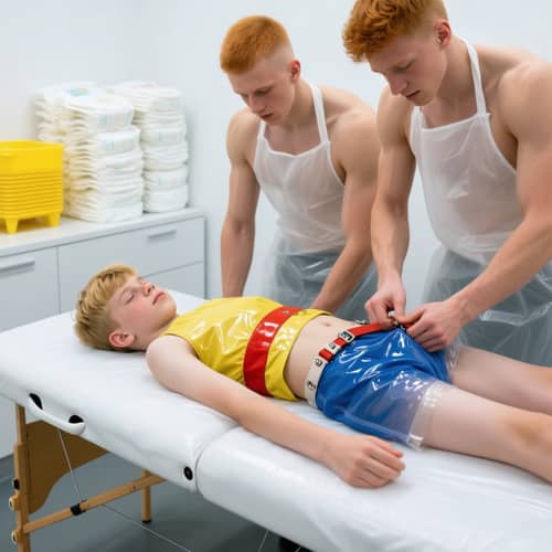 Modern Massage in Stylish PVC Diapers